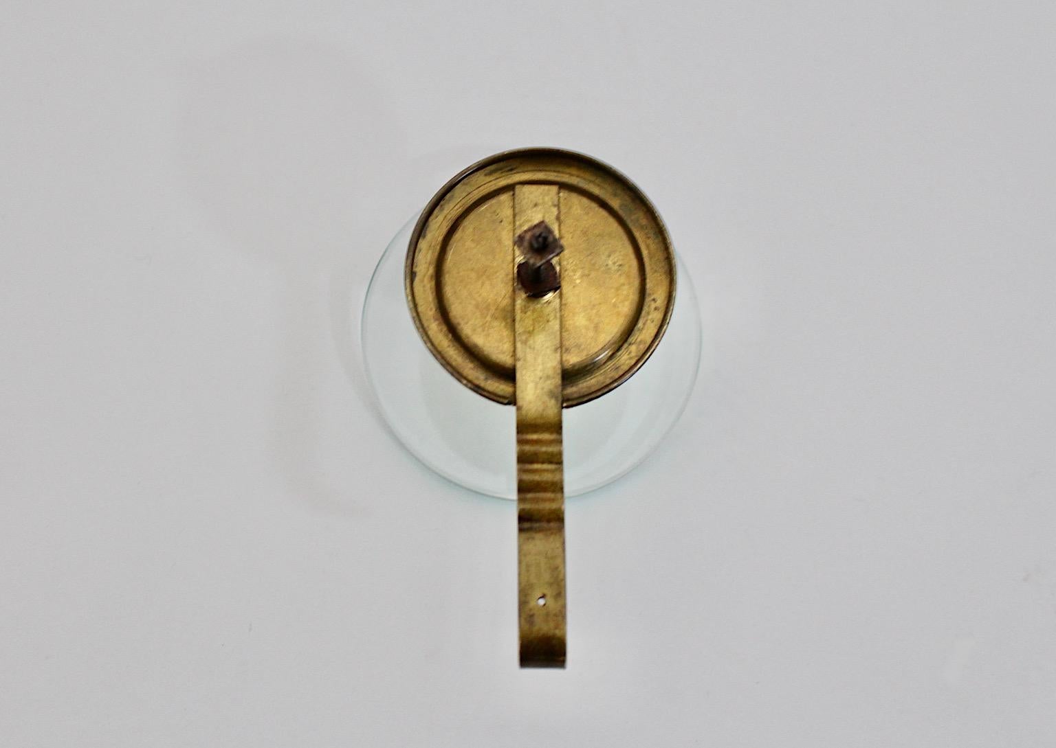 Mid-Century Modern Vintage Coat Hook Glass Brass Attributed Fontana Arte, 1950s For Sale 5
