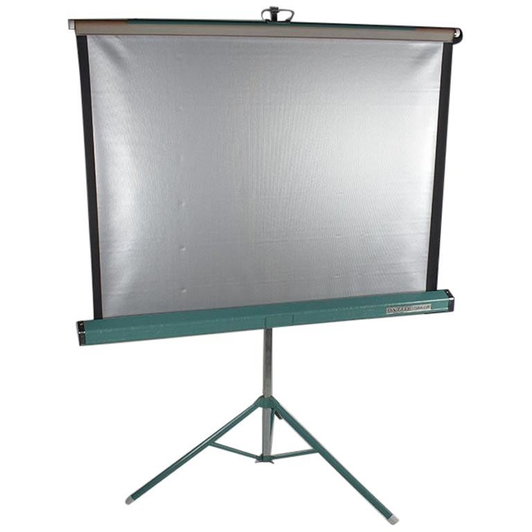 Mid-Century Modern Vintage Collapsable Projector Screen