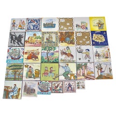 Mid Century Modern Vintage Collection Ceramic Tiles 1960s Greece, Italy, Spain