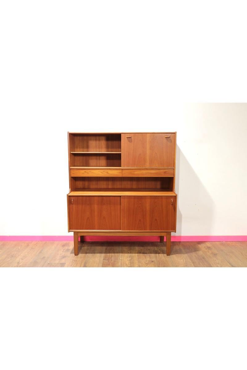 British Mid Century Modern Vintage Credenza Sideboard Buffet by A H Mcintosh
