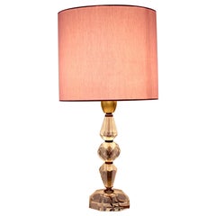 Mid Century Modern Vintage Lámpara de mesa de cristal Pantalla lavanda Austria Años 50