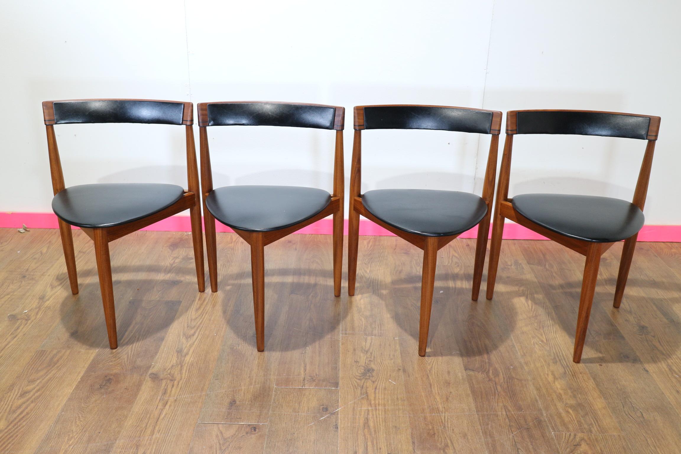 Mid Century Modern Vintage Danish Dining Table and 4 x Chairs by Frem Rojle 5