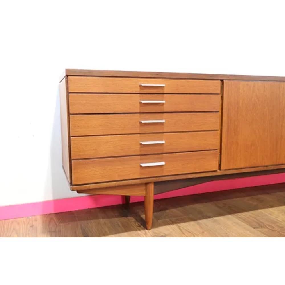 Mid Century Modern Vintage Danish Style Sideboard Credenza by White and Newton 3