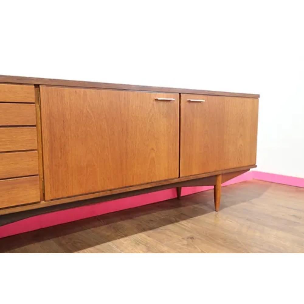 British Mid Century Modern Vintage Danish Style Sideboard Credenza by White and Newton