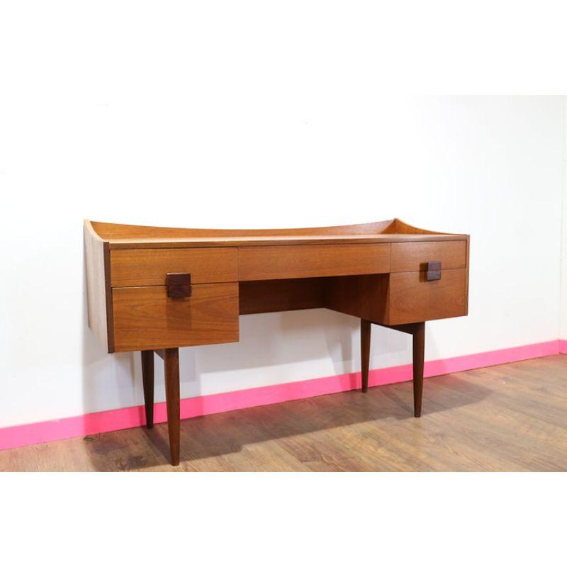 English Mid Century Modern Vintage Desk by Lb Kofod Larsen for G Plan Danish Range