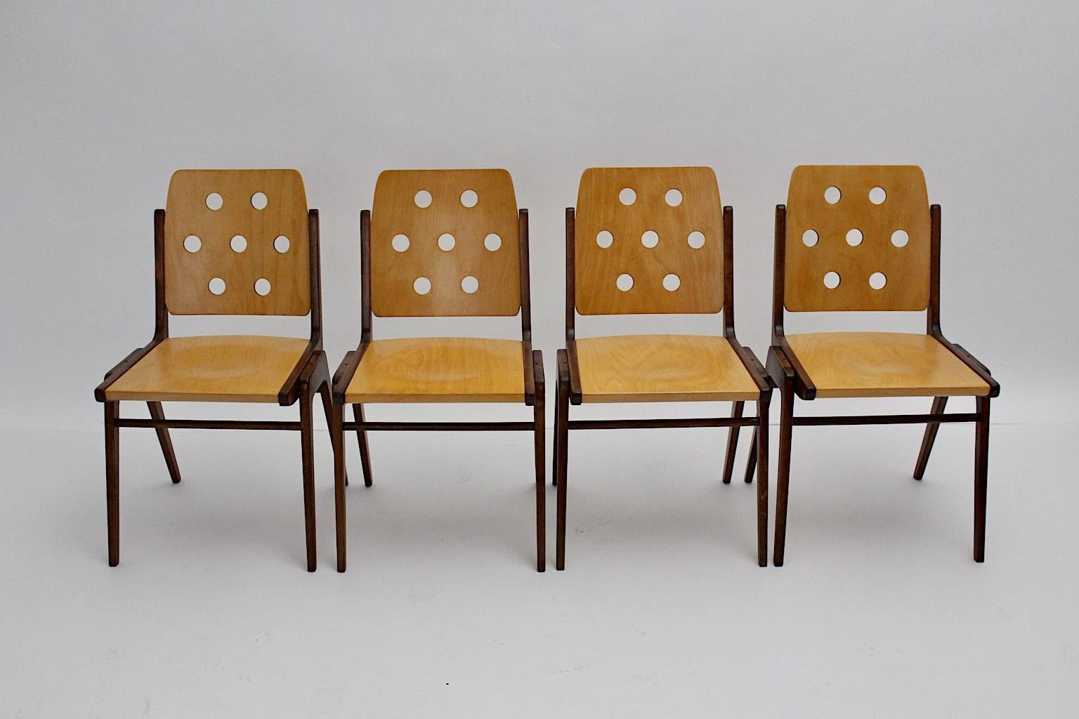 Mid-Century Modern Vintage Dining Chairs and Dining Table Franz Schuster, 1950s 10