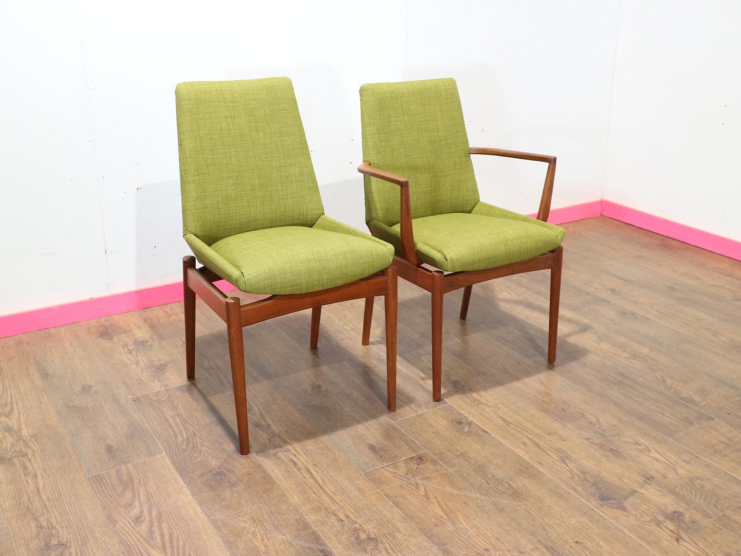 Mid Century Modern Vintage Dining Chairs x 6 by Archie Shine Danish Style 3
