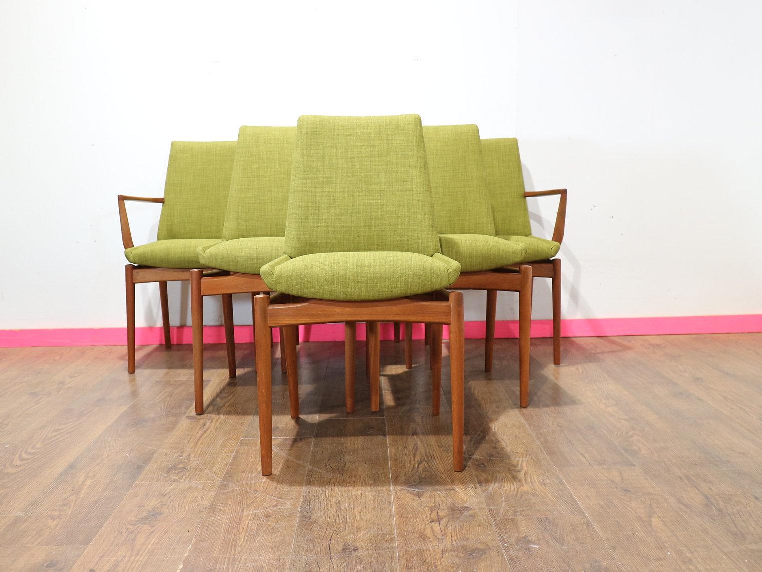 Mid Century Modern Vintage Dining Chairs x 6 by Archie Shine Danish Style 4