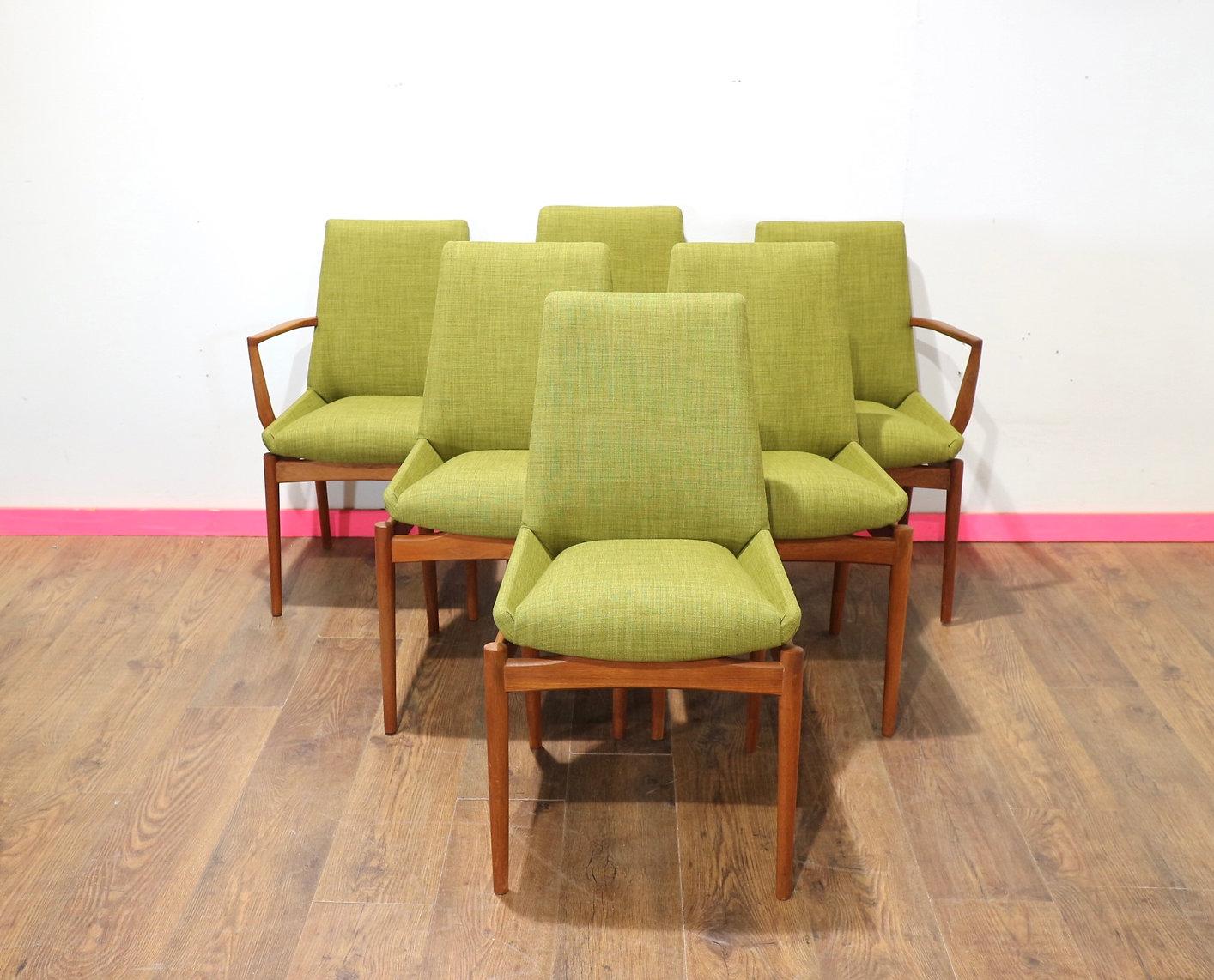 Mid-Century Modern Mid Century Modern Vintage Dining Chairs x 6 by Archie Shine Danish Style