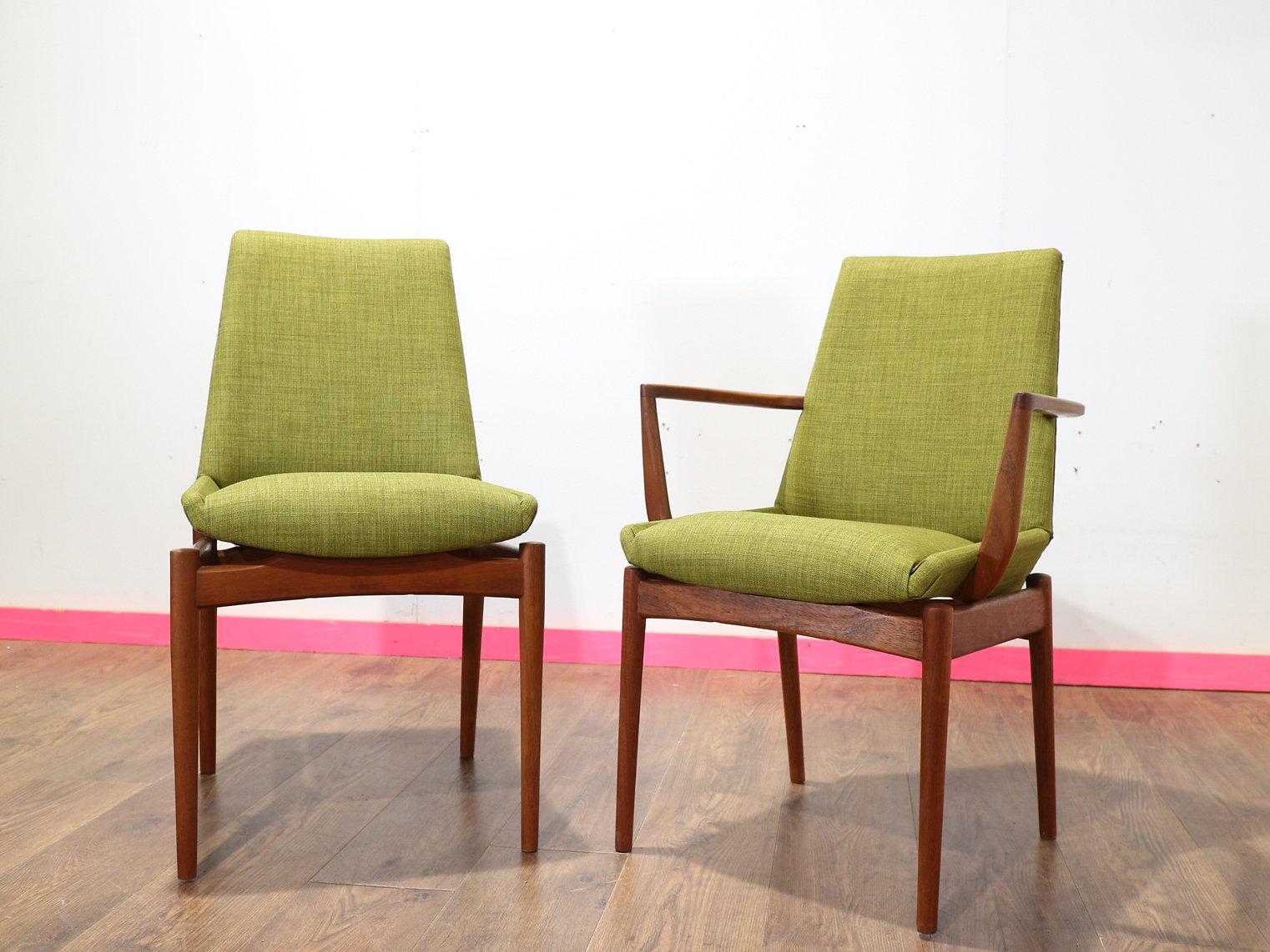 20th Century Mid Century Modern Vintage Dining Chairs x 6 by Archie Shine Danish Style