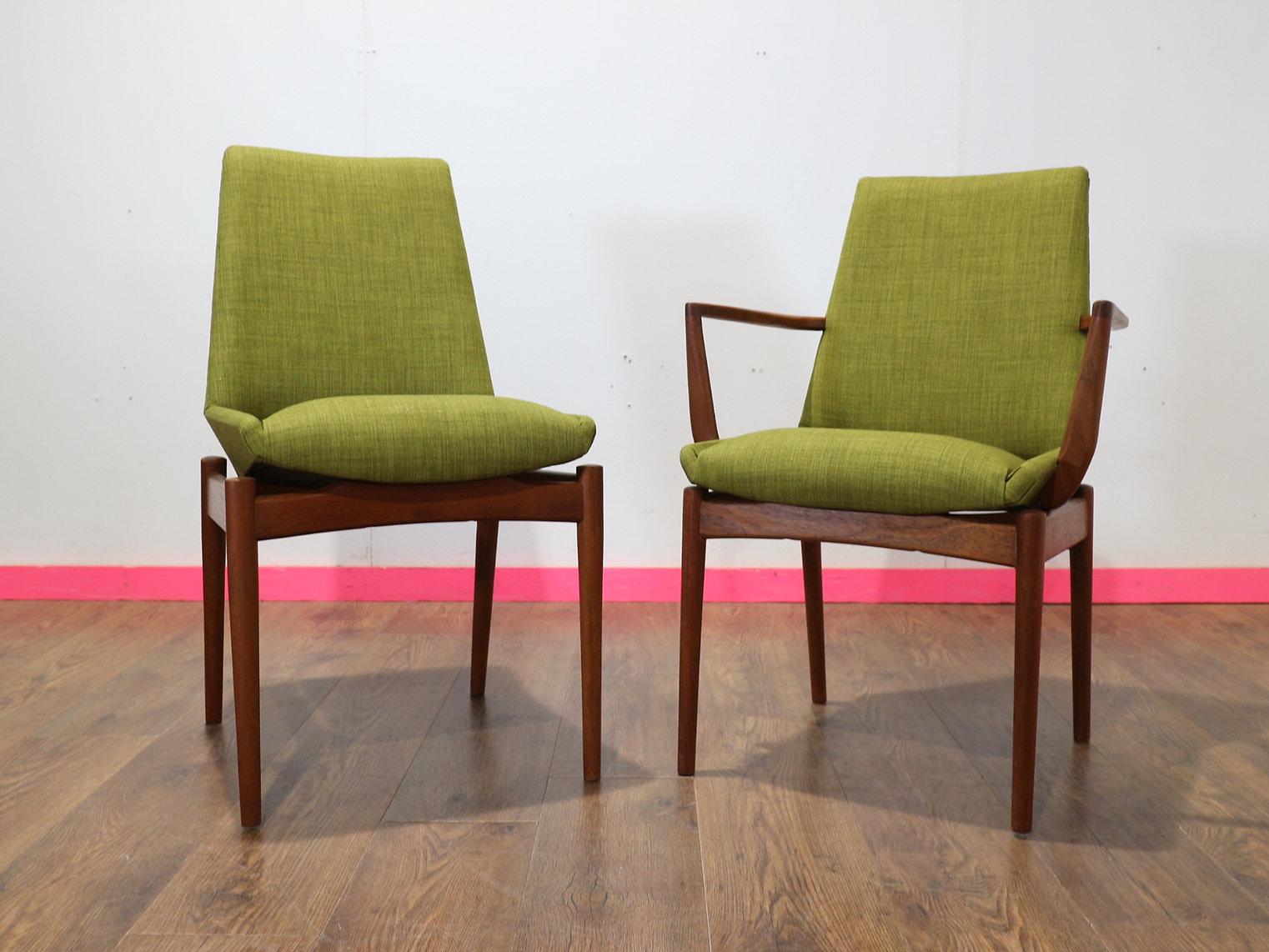 Teak Mid Century Modern Vintage Dining Chairs x 6 by Archie Shine Danish Style