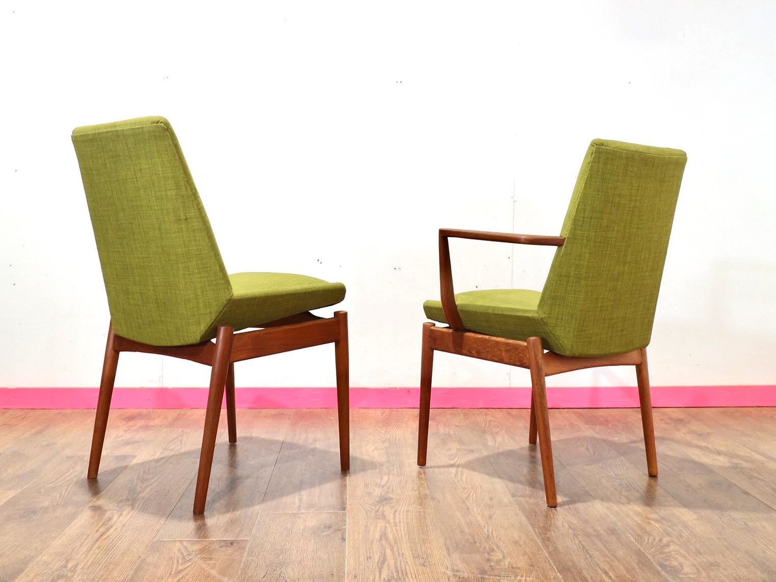 Mid Century Modern Vintage Dining Chairs x 6 by Archie Shine Danish Style 2