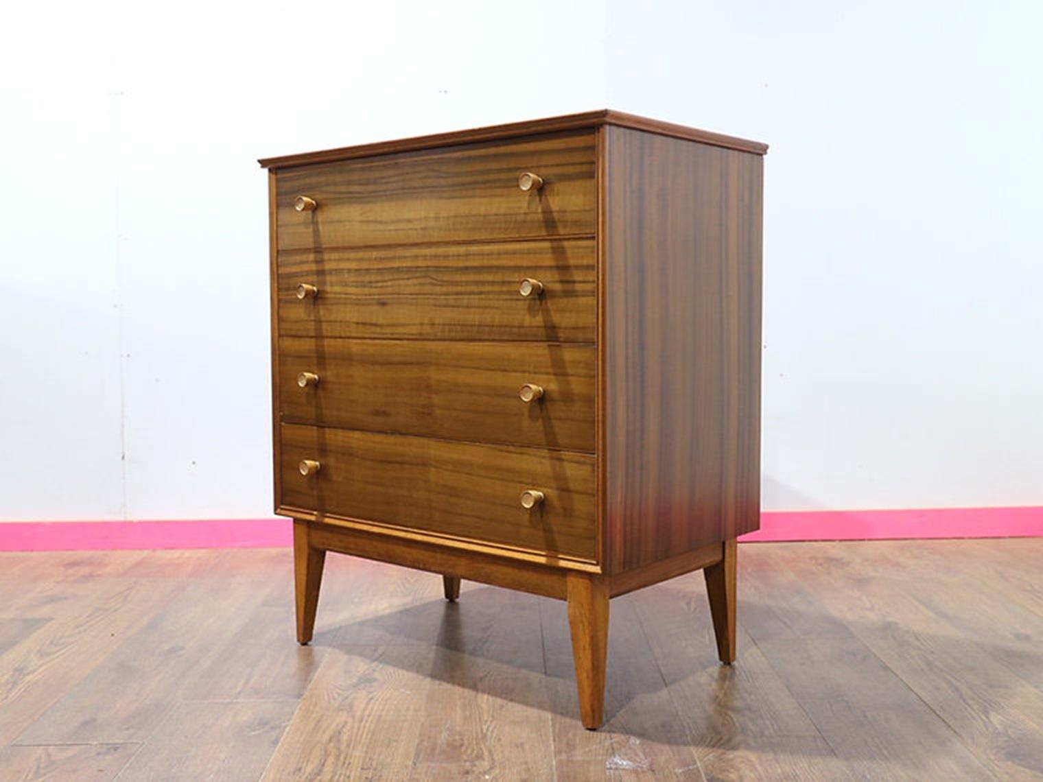 Mid Century Modern Vintage Dresser Chest of Drawers by Alfred Cox Danish Style For Sale 3