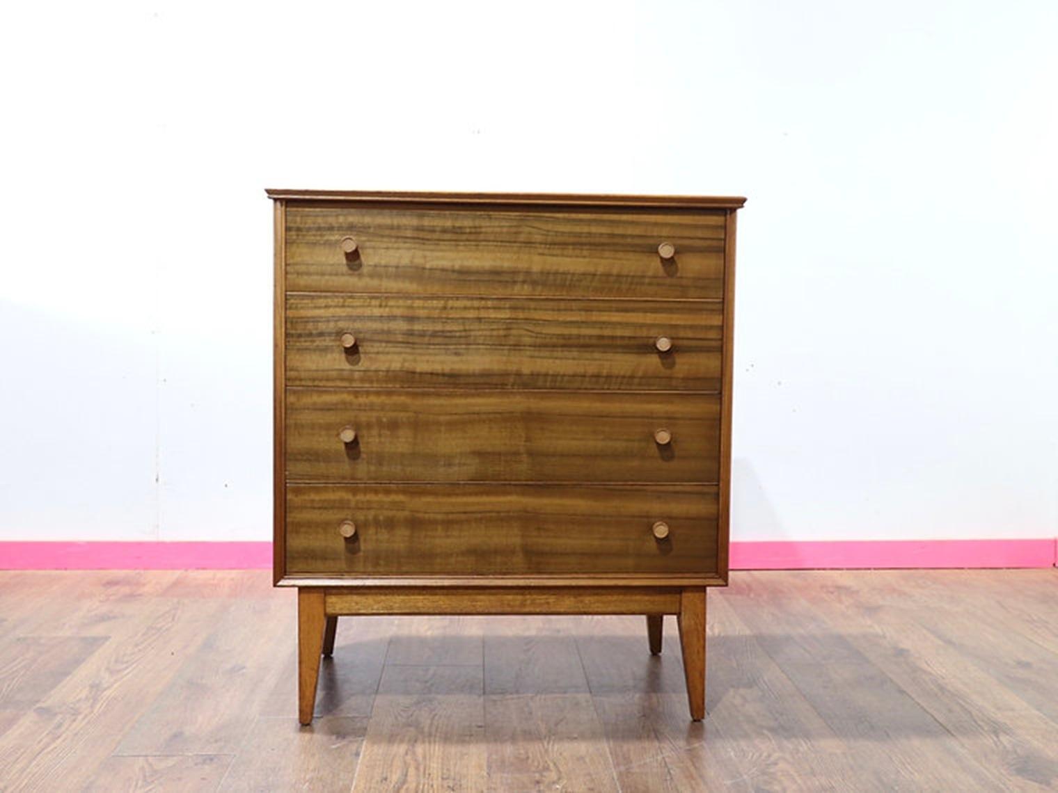Mid Century Modern Vintage Dresser Chest of Drawers by Alfred Cox Danish Style For Sale 2