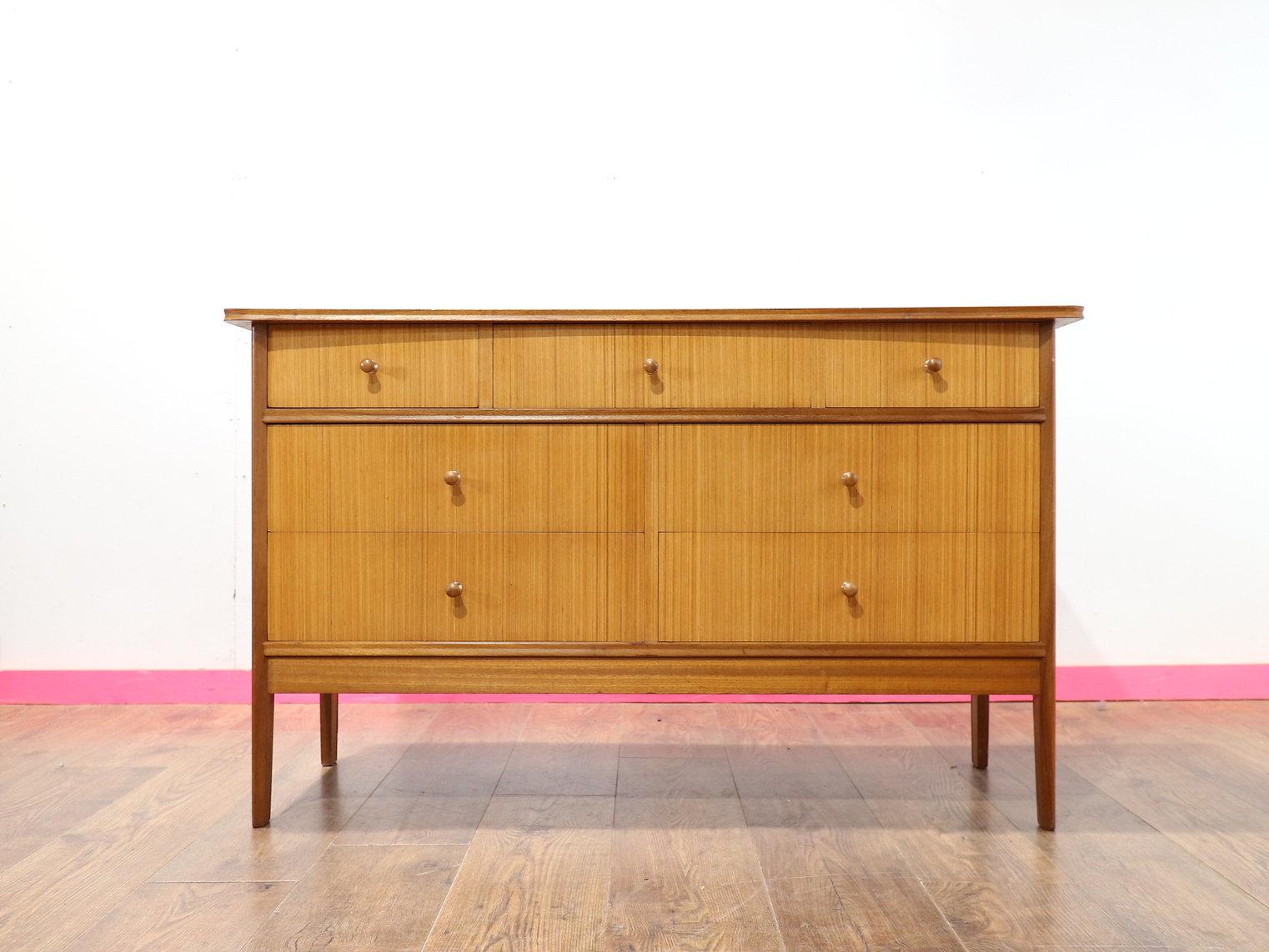 Mid Century Modern Vintage Dresser Chest oof Drawers by Avalon Danish Style For Sale 5