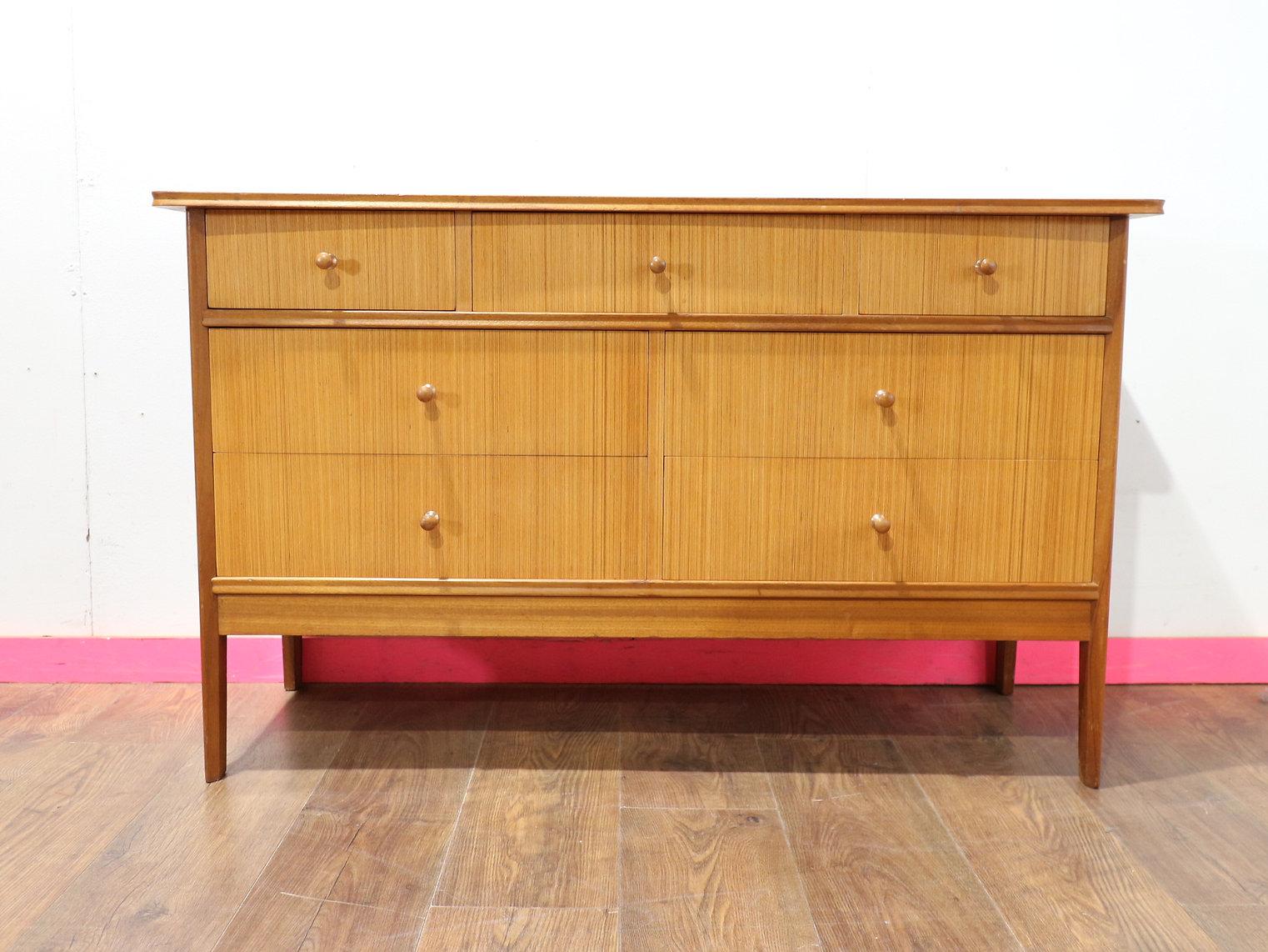 Mid-Century Modern Mid Century Modern Vintage Dresser Chest oof Drawers by Avalon Danish Style For Sale
