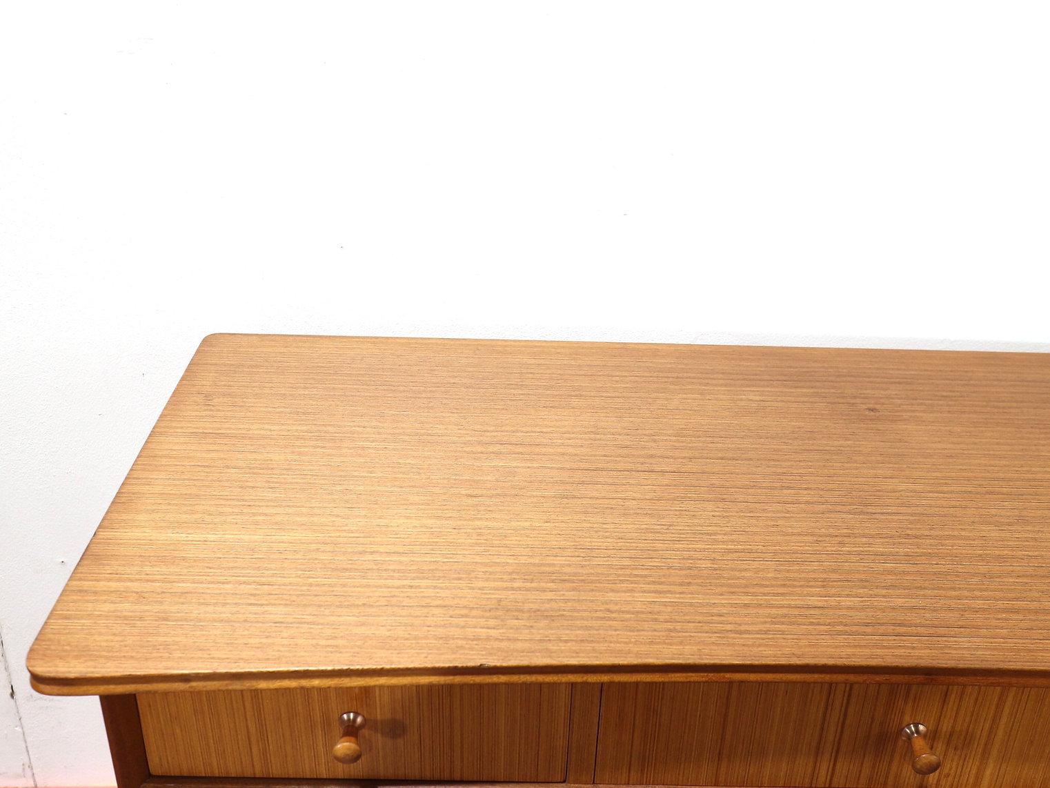 Teak Mid Century Modern Vintage Dresser Chest oof Drawers by Avalon Danish Style For Sale