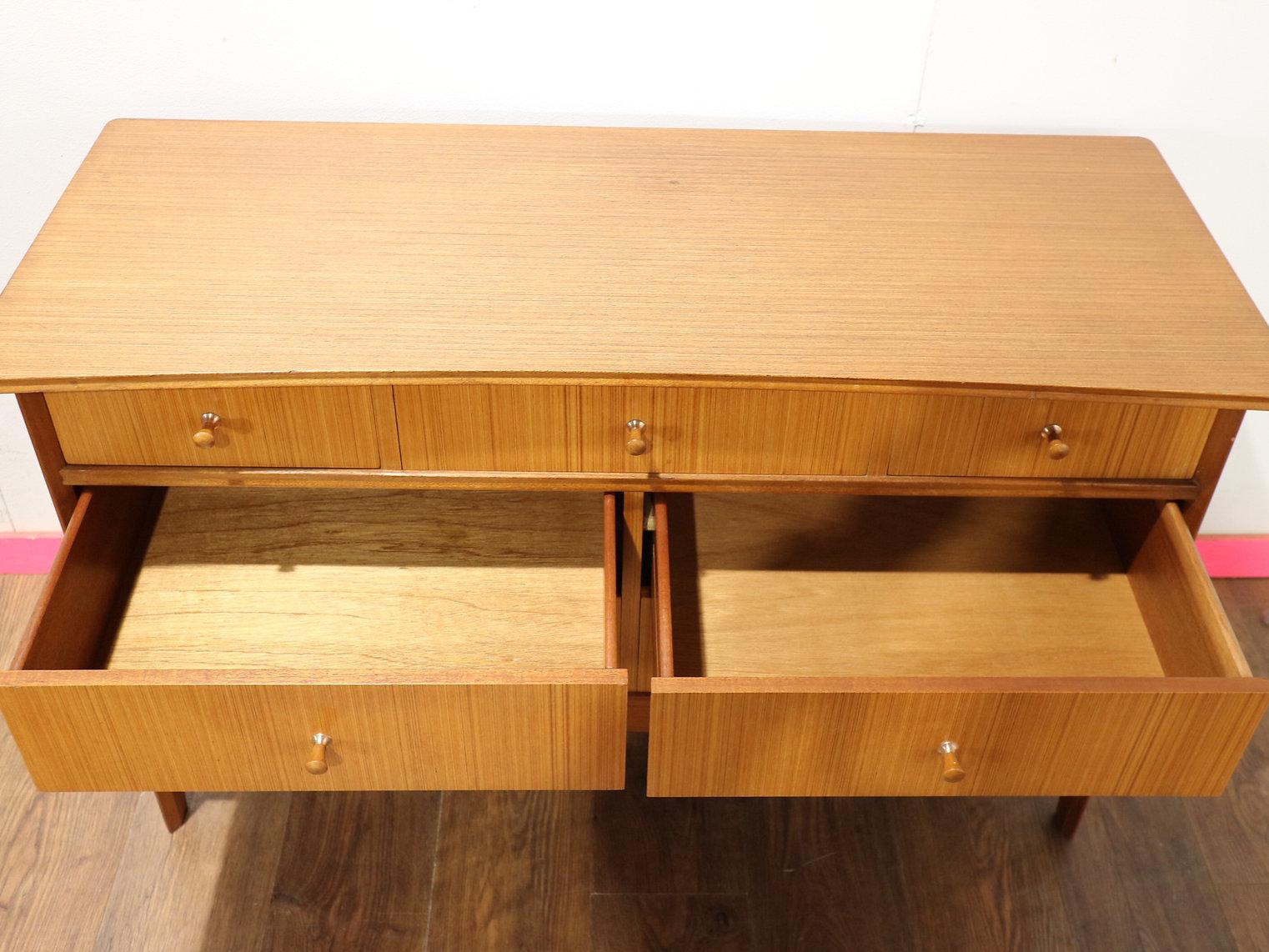 Mid Century Modern Vintage Dresser Chest oof Drawers by Avalon Danish Style For Sale 2