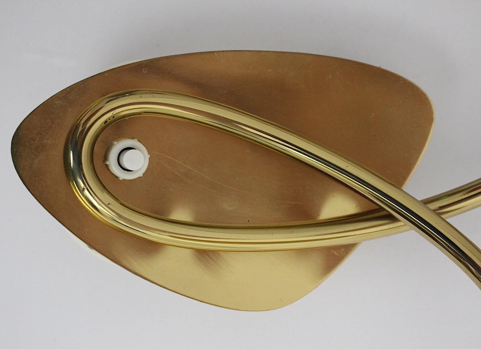 Mid Century Modern Vintage Duo Pair Brass Sconce 1950s For Sale 6