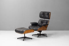 Mid Century Modern Vintage Eames Style Lounge Chair and Ottoman by Selig