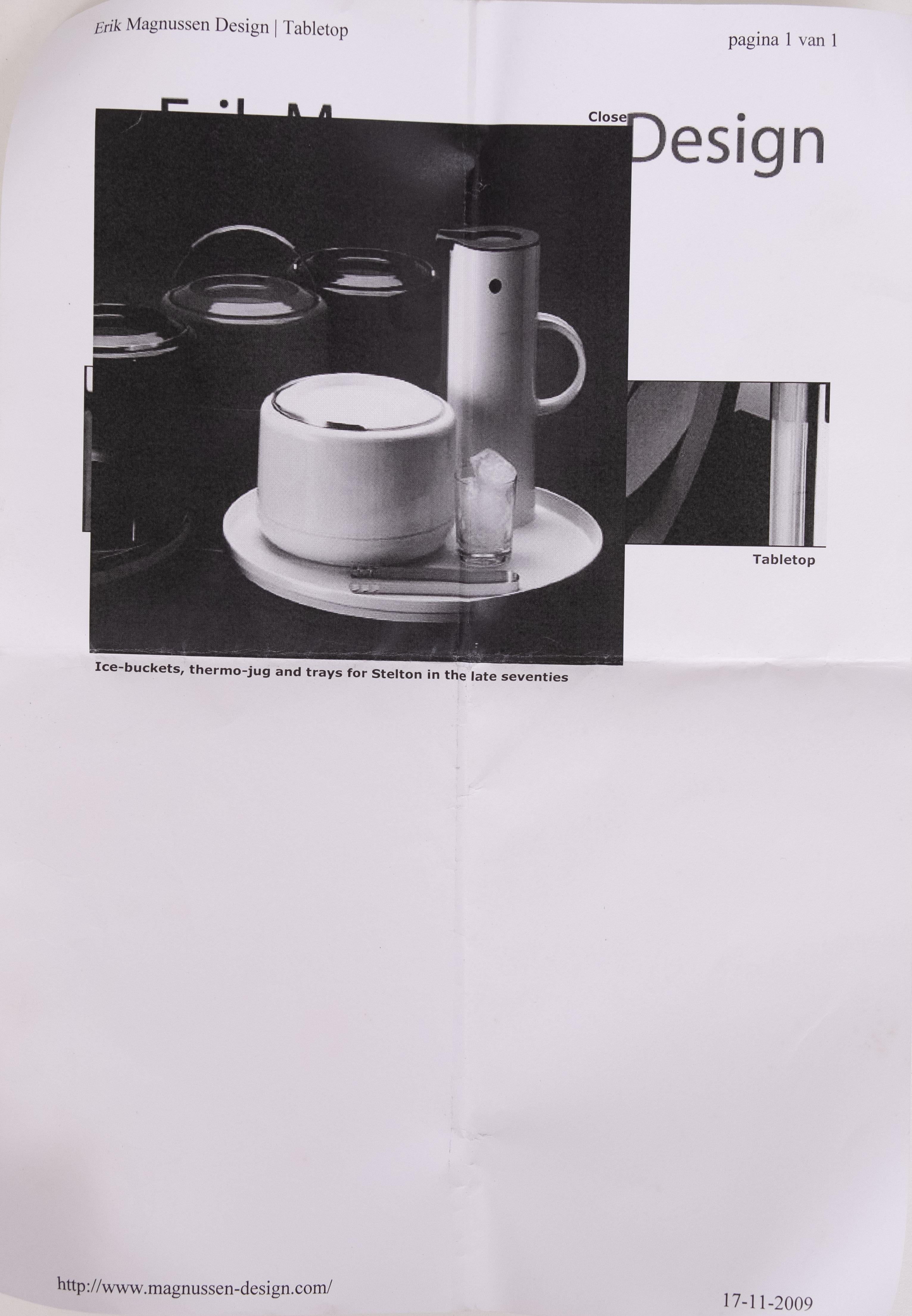 Late 20th Century Mid-century modern vintage Erik Magnussen for Stelton plastic ice bucket no. 860 For Sale