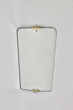 Specchio da parete in ottone per caminetto moderno di metà secolo in stile Gio Ponti