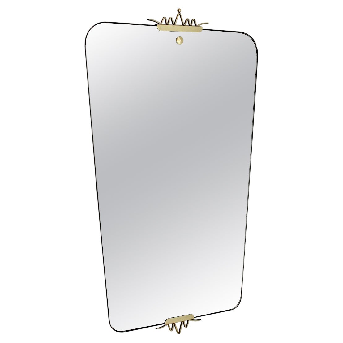 Mid-Century Modern Vintage Fireplace Mirror Brass Wall Mirror Gio Ponti Style