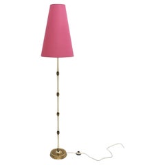 Mid Century Modern Vintage Floor Lamp Brass White Italy 1940s
