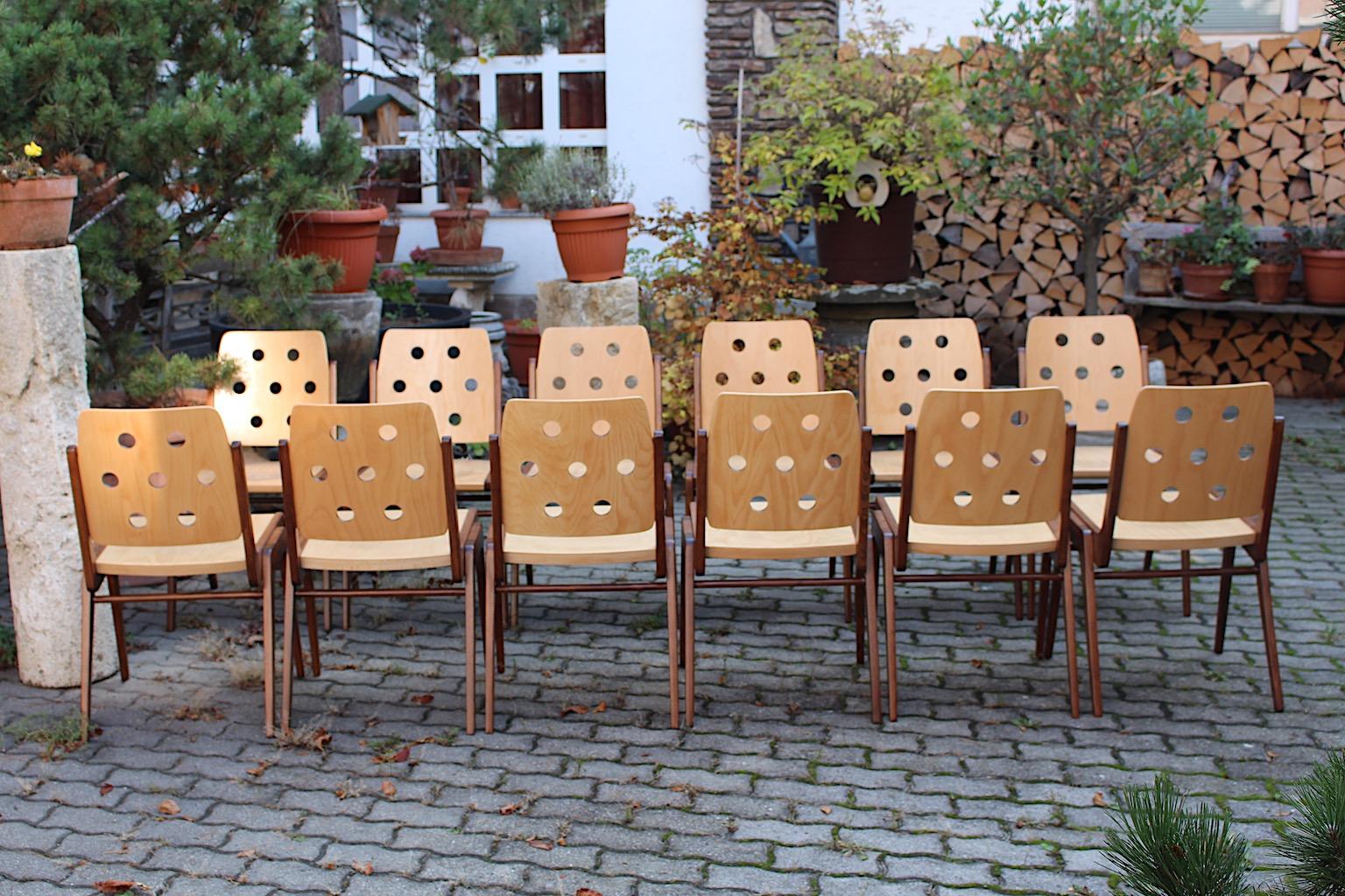 Mid Century Modern Vintage Franz Schuster Bicolor Dining Chairs 1950s Vienna  For Sale 8