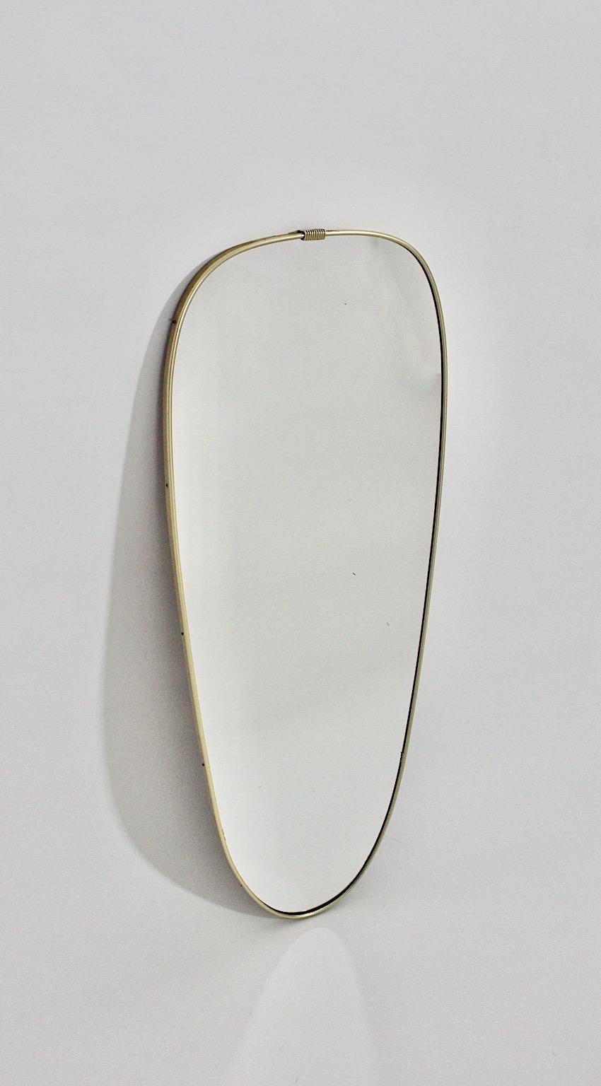 20th Century Mid Century Modern Vintage Full Length Brassed Mirror Wall Mirror 1950s Italy