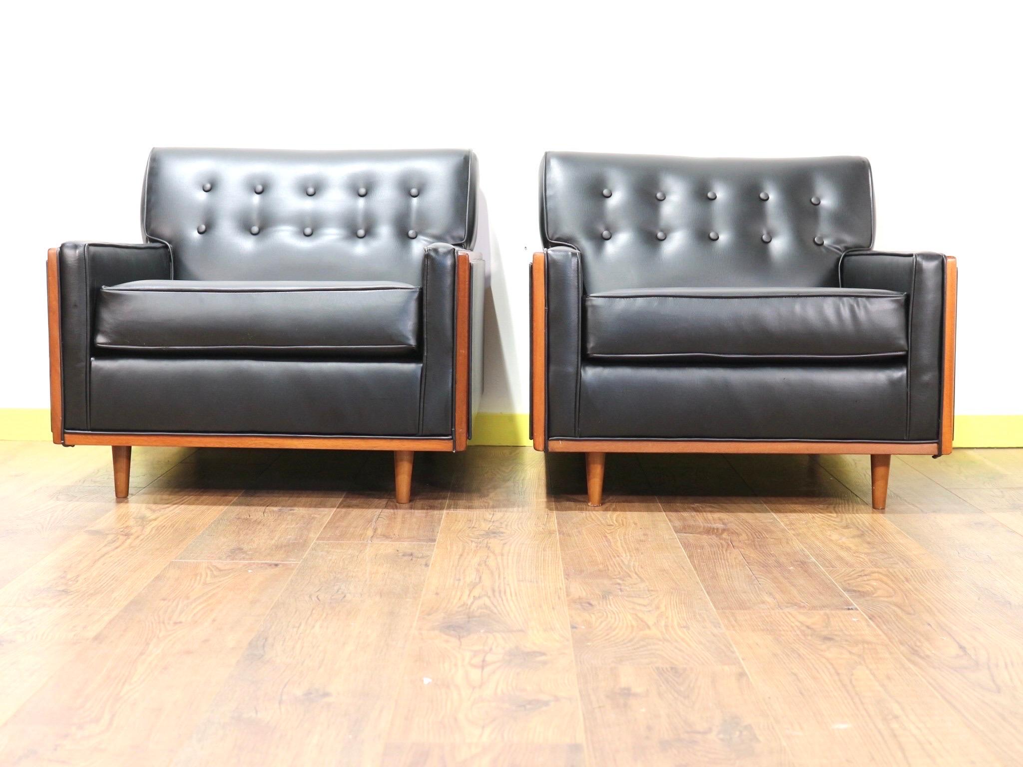 British Mid-Century Modern Vintage G Plan American Lounge Chairs Pair