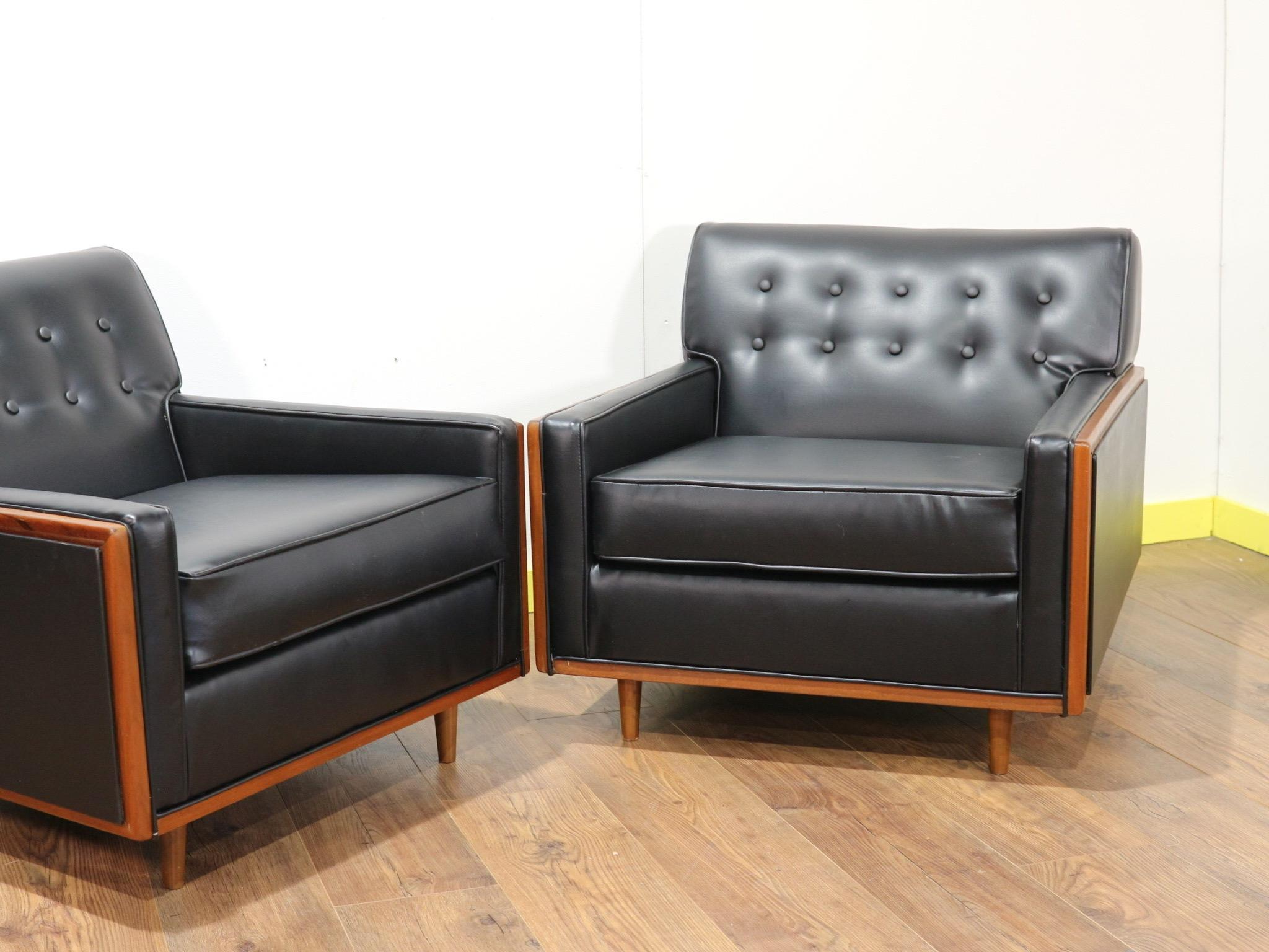 20th Century Mid-Century Modern Vintage G Plan American Lounge Chairs Pair
