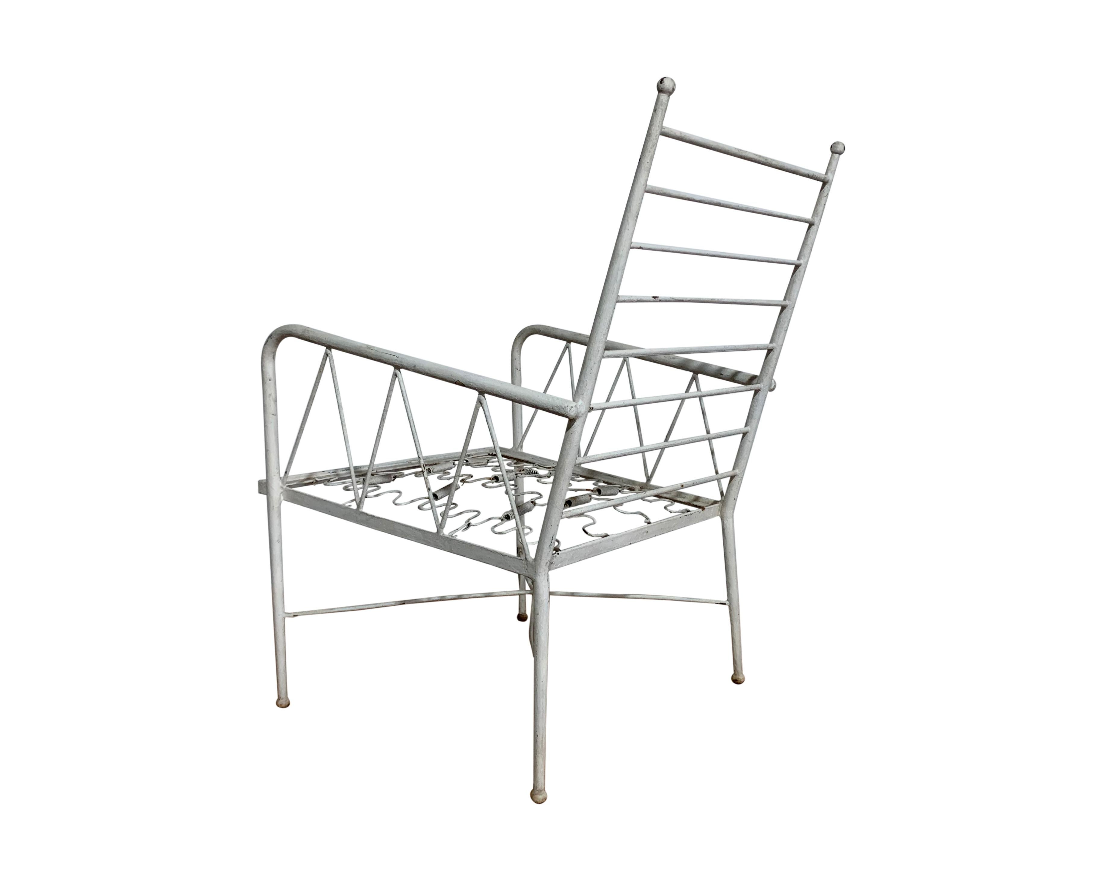 Brazilian Mid-Century Modern Vintage Garden Iron Chair For Sale