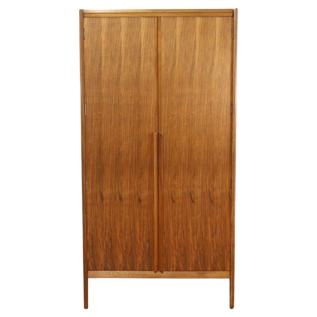 Mid Century Modern Vintage Gentlemens Armoire Wardrobe by Younger Danish Style For Sale