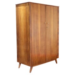 Mid Century Modern Vintage Gentlemens Armoire Wardrobe Danish Style