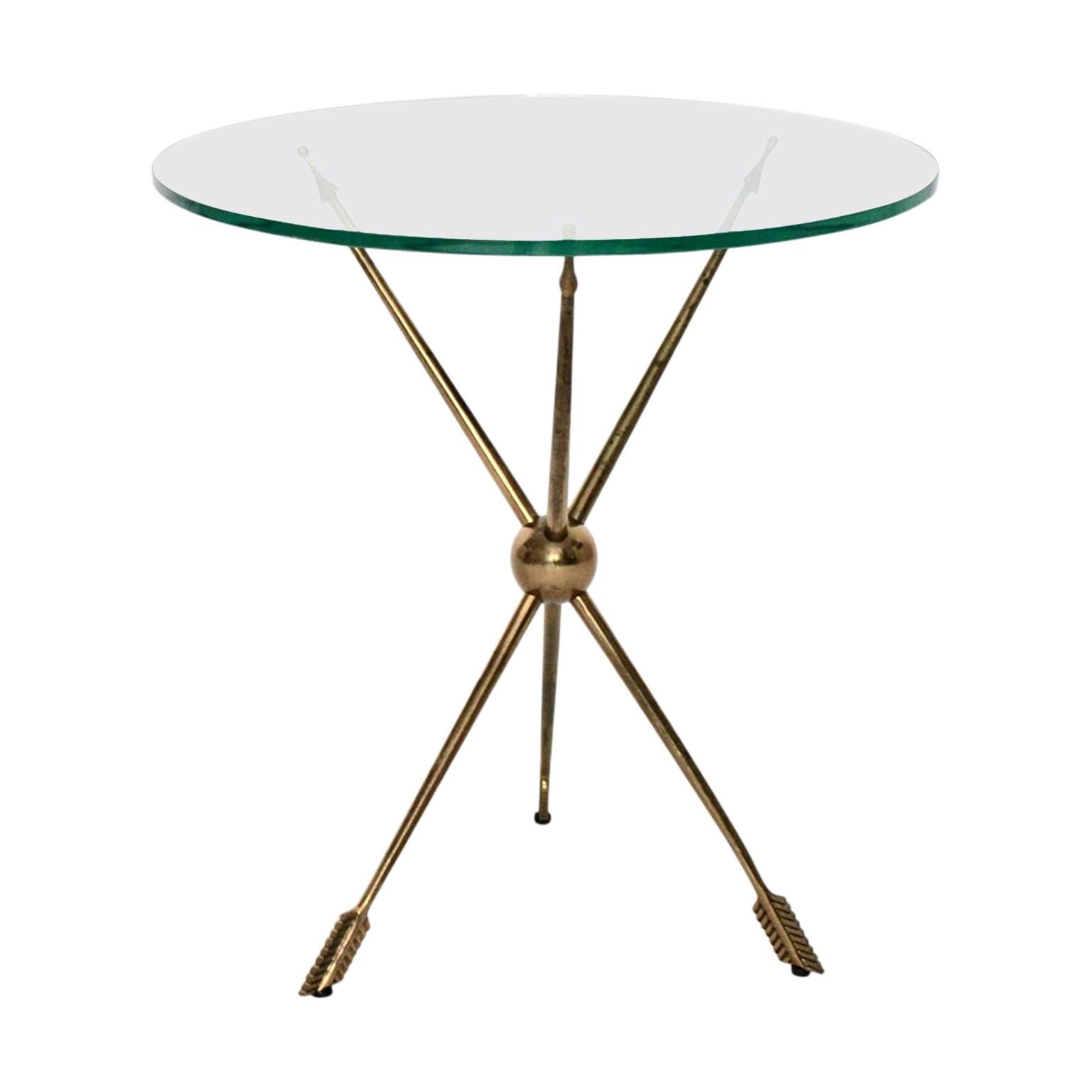 Mid-Century Modern Vintage Glas Arrow Beistelltisch / Beistelltisch, 1950er Jahre, Italien