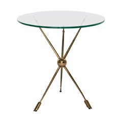 Mid-Century Modern Vintage Glass Arrow Side Table/Occasional Table, 1950s, Italy