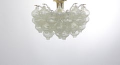 Mid Century Modern Vintage Glas Messing Kronleuchter Flush Mount 1960s J.T. Kalmar