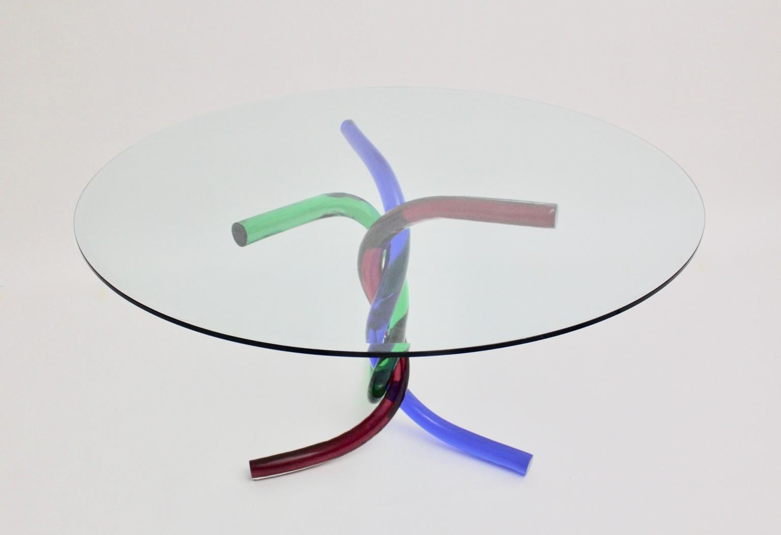 Mid-Century Modern Vintage Glass Dining Table Center Table Murano, Italy, 1970 For Sale 1