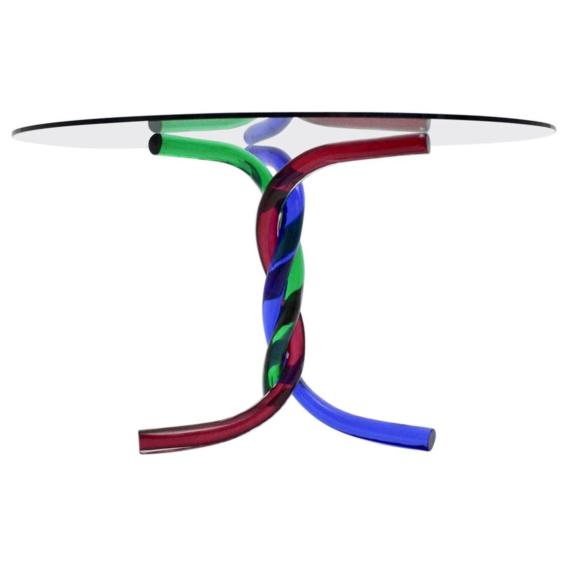 Mid-Century Modern Vintage Glass Dining Table Center Table Murano, Italy, 1970