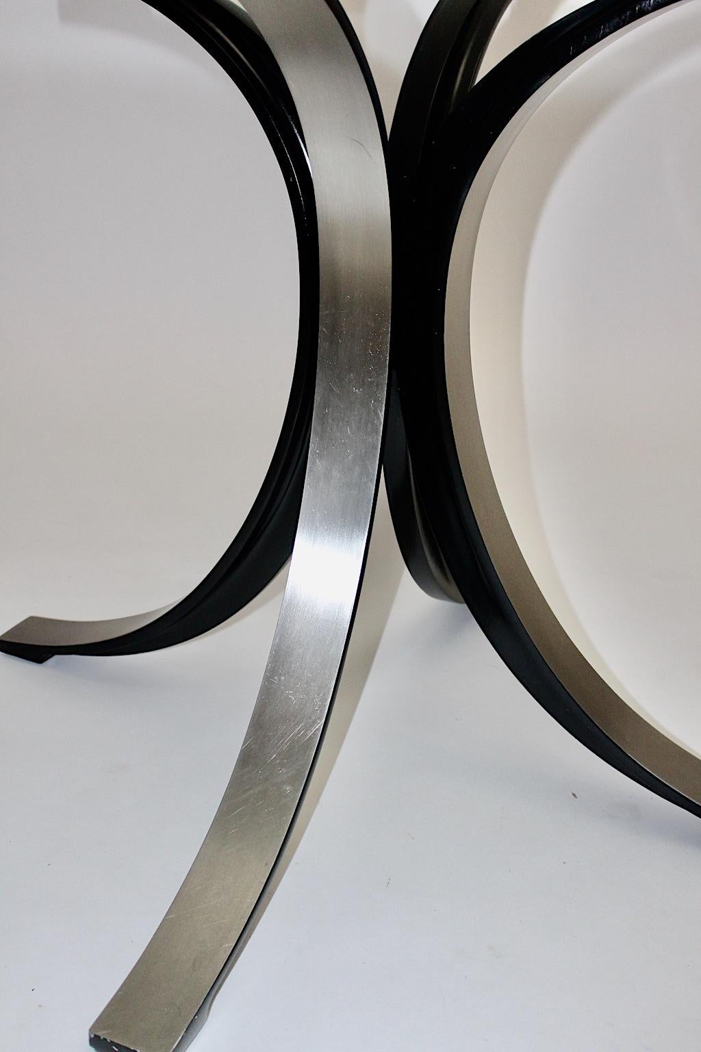 Mid-Century Modern Vintage Glass Metal Dining Table Osvaldo Borsani Tecno, Italy For Sale 5