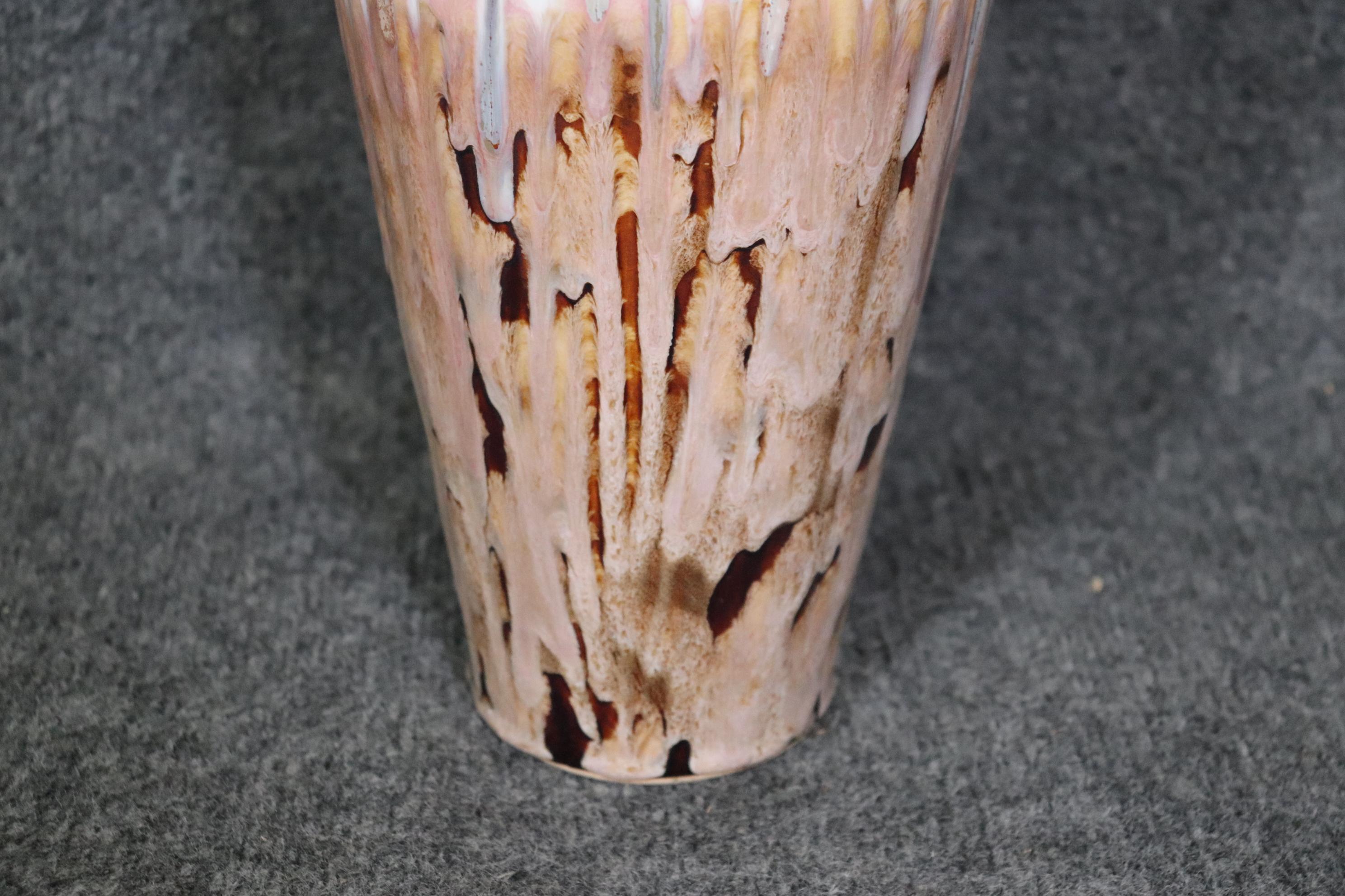 Unknown Mid Century Modern Vintage Glazed Pottery Multicolored Vase  For Sale
