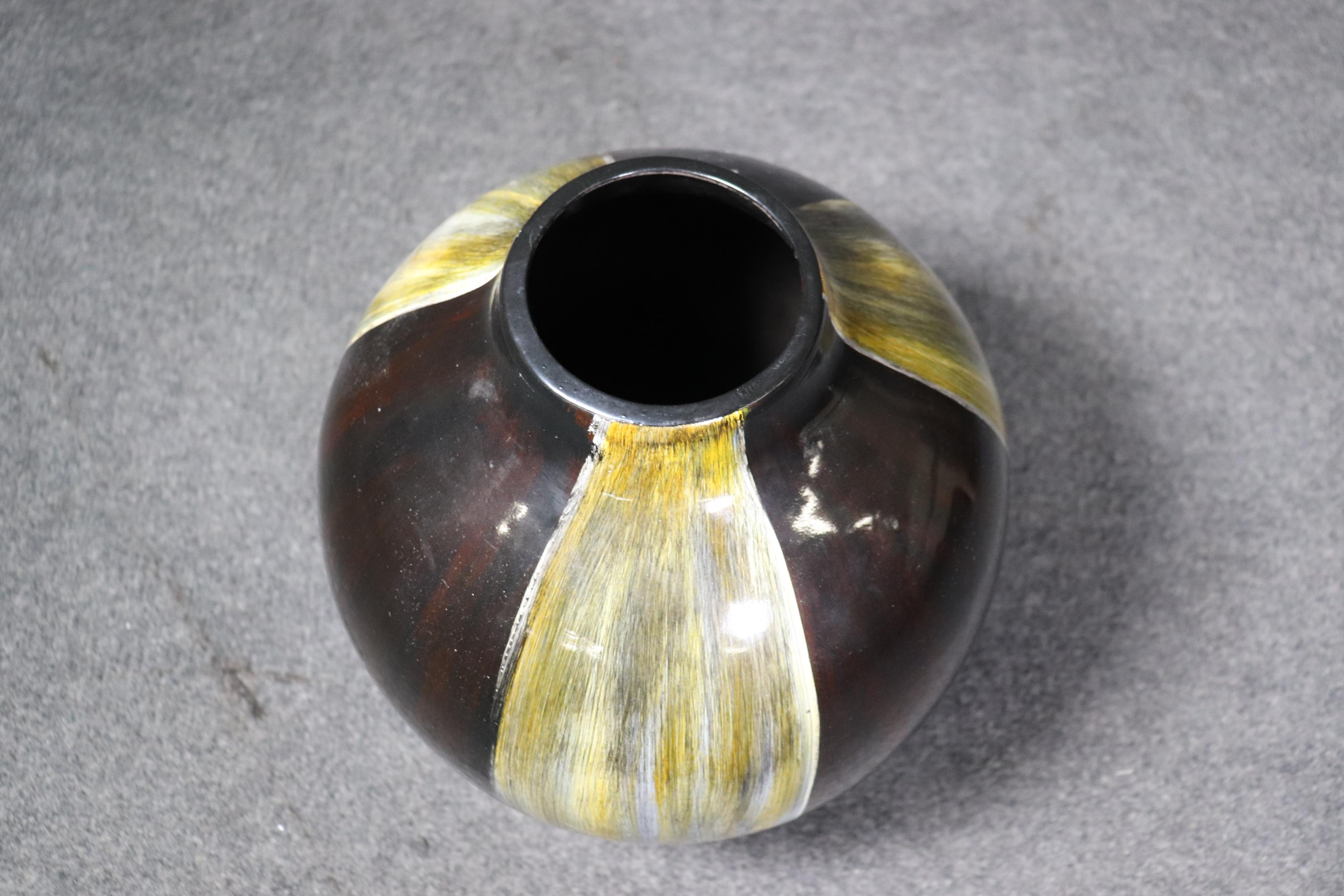 Mid-Century Modern Mid Century Modern Vintage Glazed Pottery Vase  For Sale
