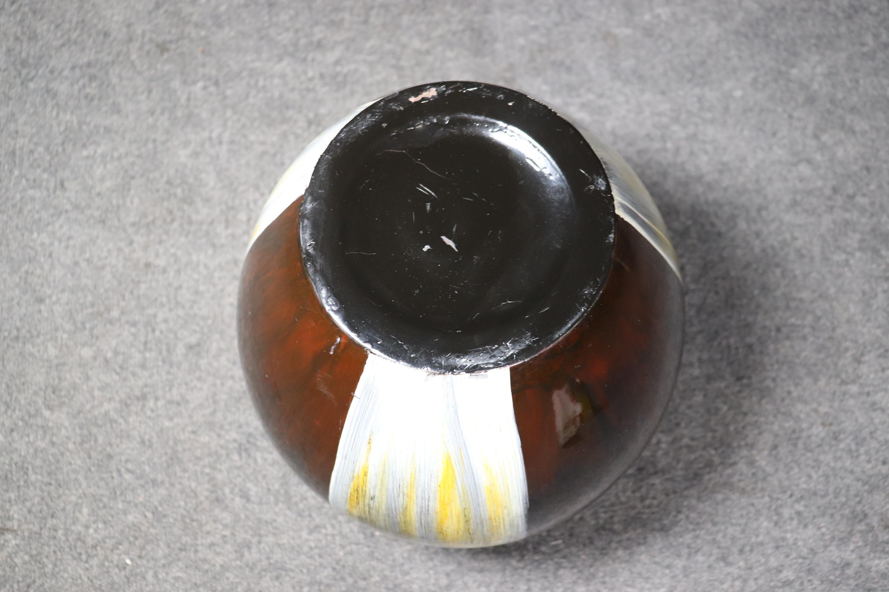 Mid Century Modern Vintage Glasierte Keramik Vase  (Unbekannt) im Angebot