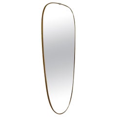Mid Century Modern Vintage Golden Brass Espejo de cuerpo entero Espejo de pie Años 50