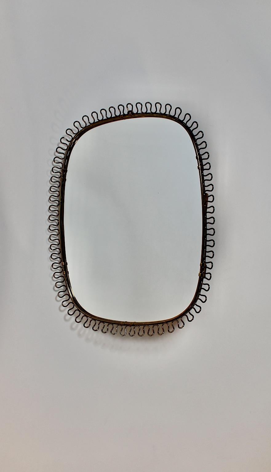 Miroir mural Vintage Mid Century Modern Golden Loops Josef Frank 1950s Sweden en vente 3