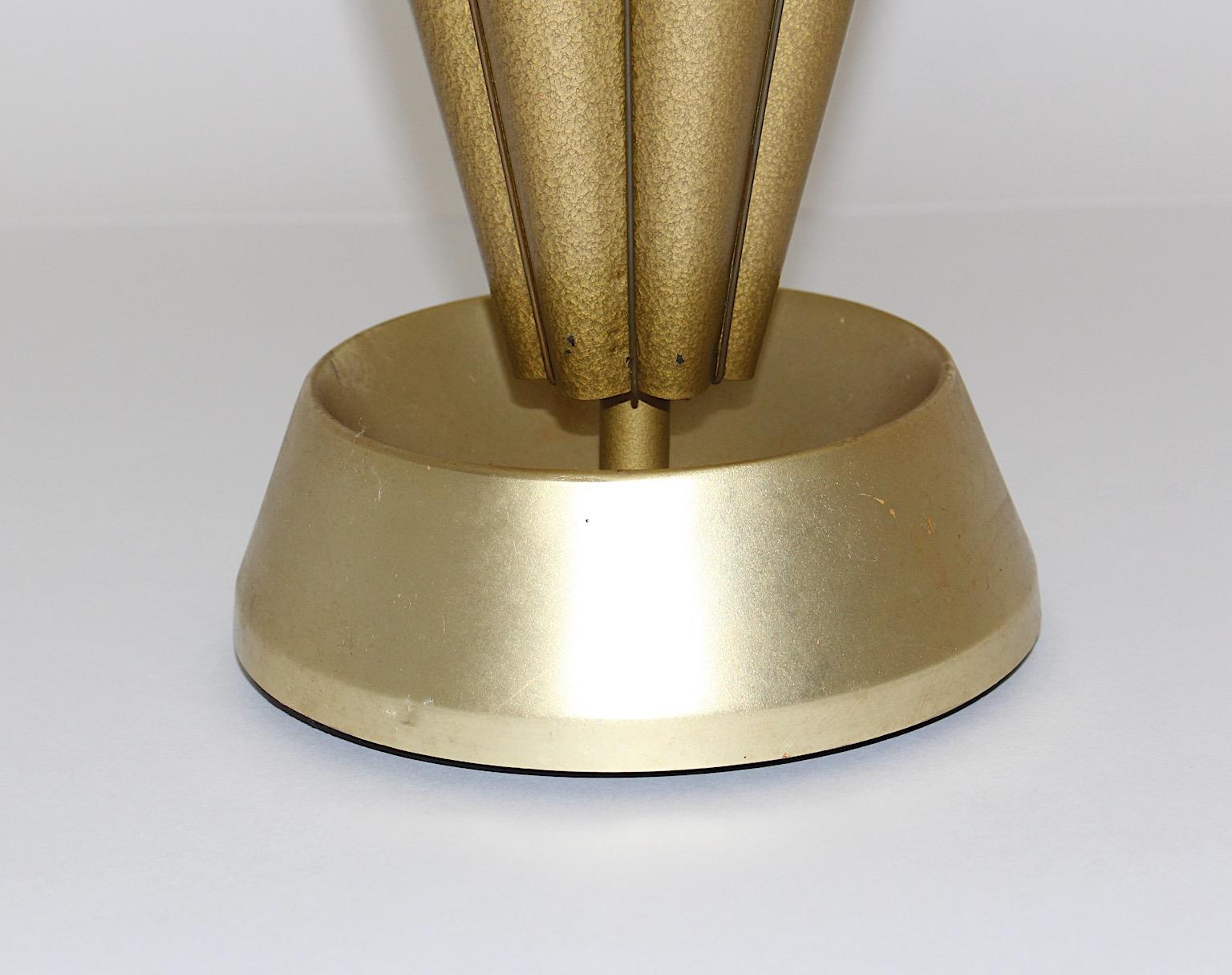 Mid-20th Century Mid-Century Modern Vintage Golden Metal Brass Umbrella Stand 1950s Austria For Sale