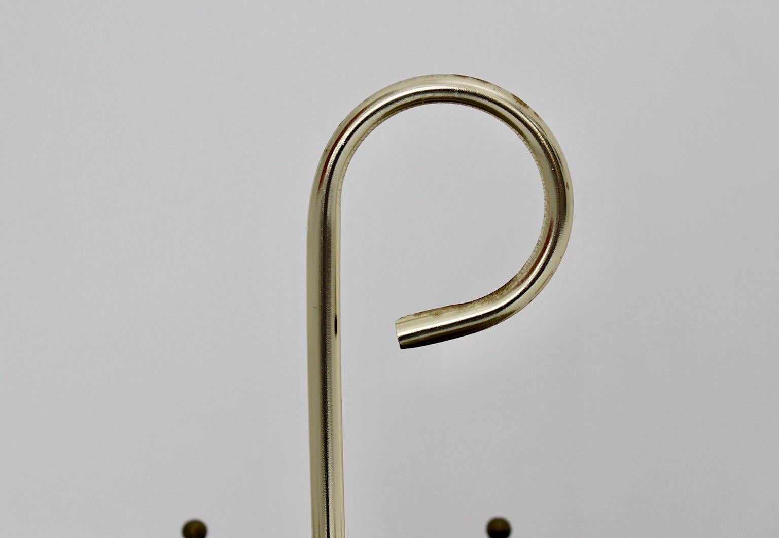 Mid-Century Modern Vintage Golden Metal Brass Umbrella Stand 1950s Austria For Sale 2