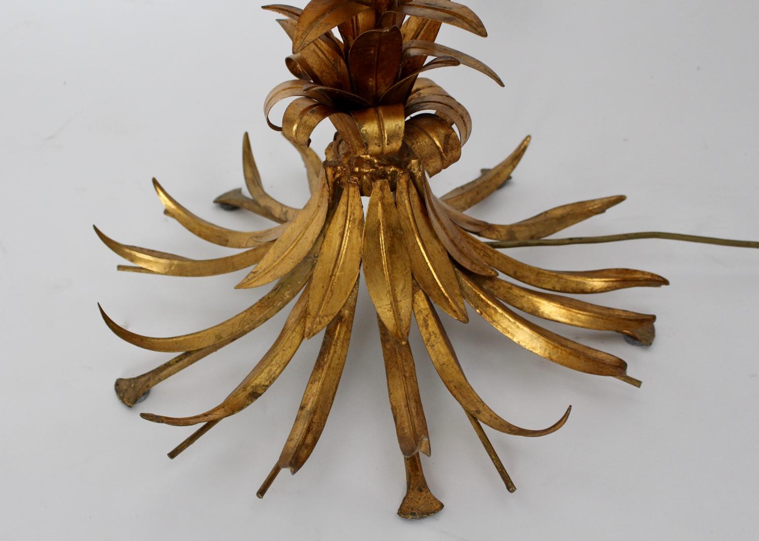 Hollywood Regency Style Vintage Golden Palm Tree Floor Lamp Hans Kögl, c 1970 4