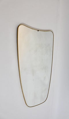 Specchio a figura intera in plastica dorata d'epoca moderna del 1950, enorme